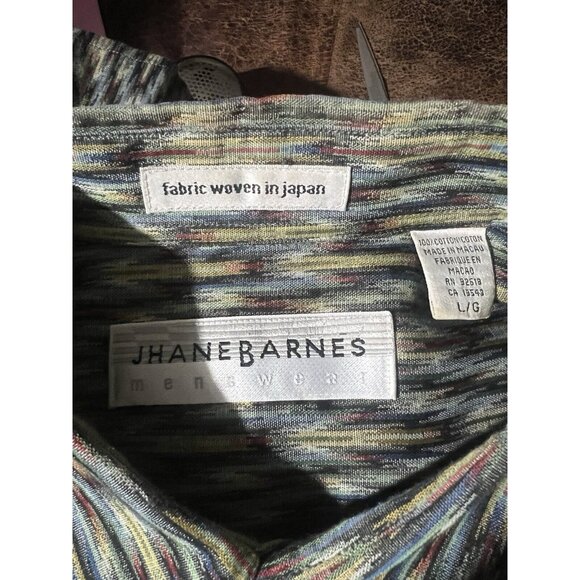 Vtg Jhane Barnes Men's Shirt L Woven in Japan Long Sleeve Cotton Button Down M20 - Picture 6 of 7